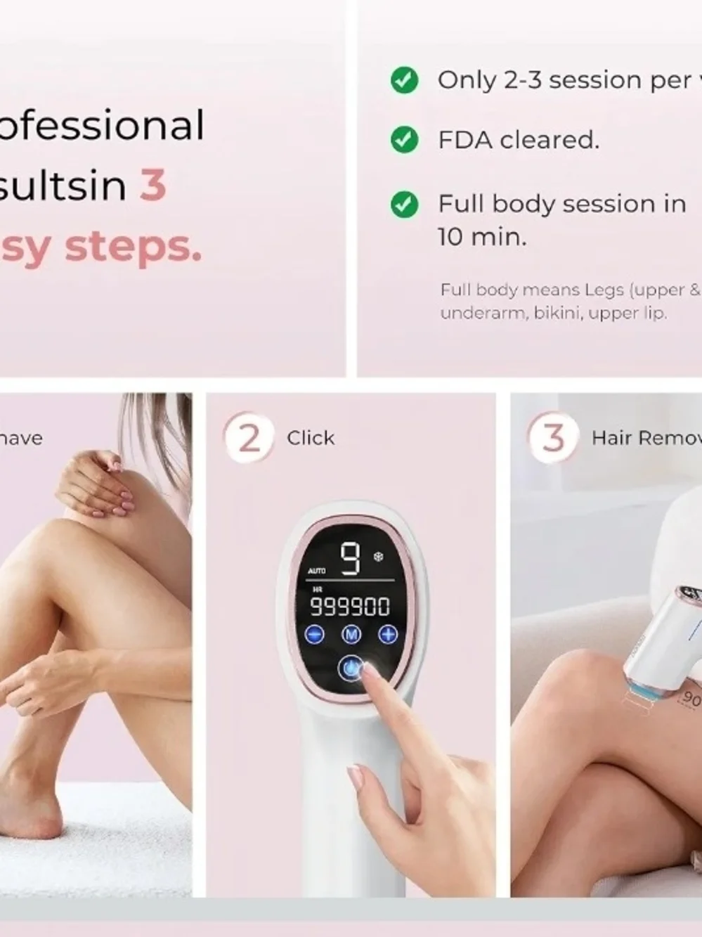 White and Rose Gold IPL Hair Removal Device -